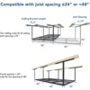 4x8 Overhead Garage Storage Rack, Adjustable Garage Storage Organization Systerm, Metal Garage Ceiling Storage Racks, Black 3