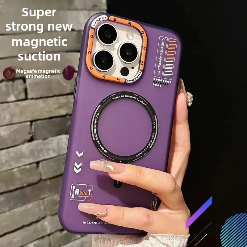 Matte Magnetic Phone Case with Frosted Back and Metal Lens Frame