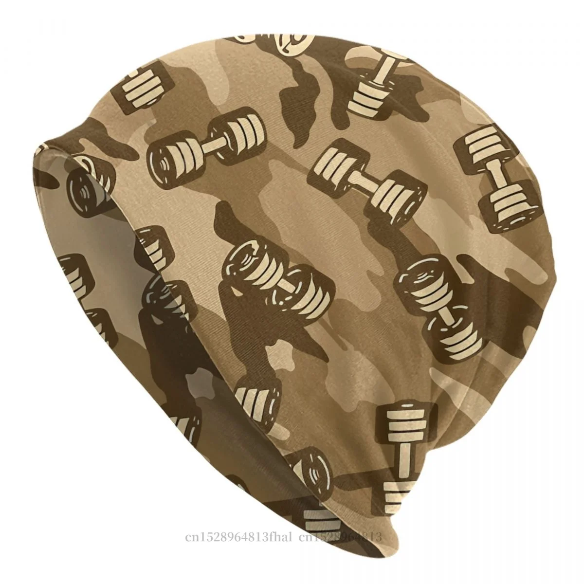 

Camouflage Skullies Beanies Caps Dumbbell Gym Camo Desert Thin Hat Autumn Spring Bonnet Hats Men Women's Unisex Ski Cap