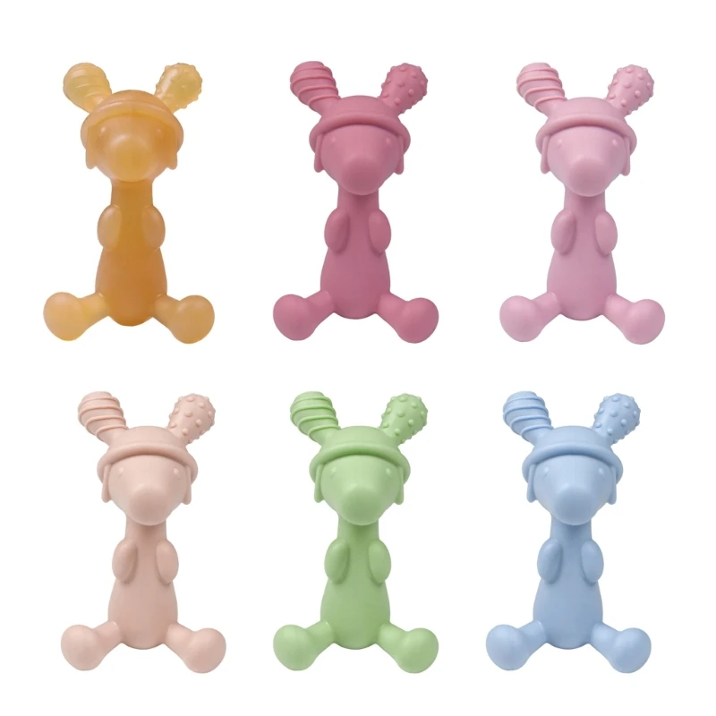 

57EE Детские молярные жевательные игрушки в форме собаки Силиконовый прорезыватель Развивающая игрушка