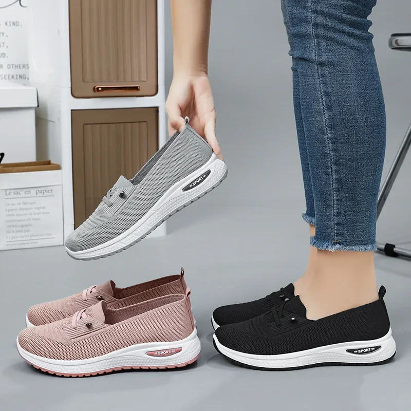 Women's Casual Shoes Fashion Breathable Walking Mesh Flat Shoes Sneakers Women 2026 Gym Shoes Pink Footwear Zapatillas De Mujer 5