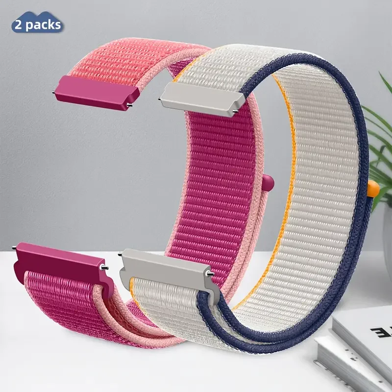 Nylon Loop Band Strap - Adjustable Watch Bracelet, 20mm/22mm