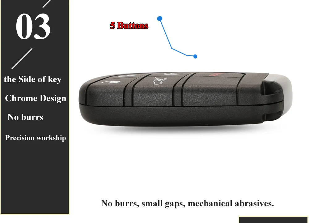 Keyforkess 2/3/4/5 pulsante Smart Remote Key Fob Fob 433MHz per Jeep Grand Cherokee 2013-2020 ID46 pcf7945 7953 portachiavi auto - Sef5d050081f244acaeb1178af6aa77b1q
