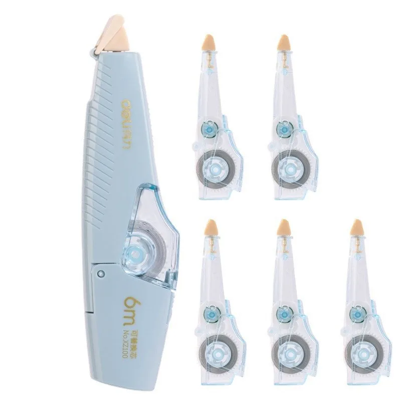 Refillable Retractable Correction Tape Set Mini Cute Aesthetic Correction Tape Pen with 5 Replacement White Refill 6m