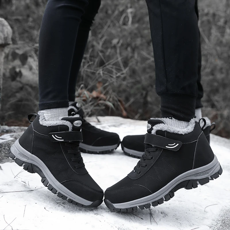 Winter Men Women Pu Leather Waterproof Boots Man Climbing Casual Shoes Unisex Outdoor Hiking Boots waterproof boots