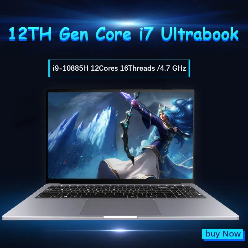 인텔 코어 i7 1255U/i7 1260P 울트라북 컴퓨터, 지문 잠금 해제, 2 * DDR4 MAX 64GB RAM, 2TB SSD 데스크탑 노트북 와이파이, 15.6 인치