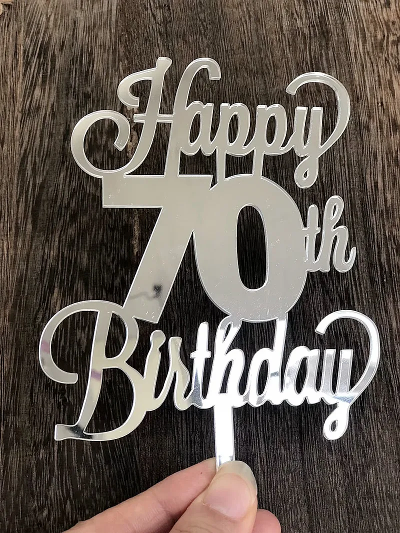 70th Mum/ Dad Glitter Gold Birthday Cake Topper Decorating Accessory cake topper,cake toppers