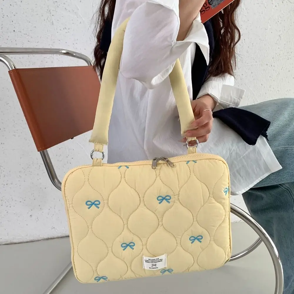 Elegant Large Capacity Bowknot Laptop Shoulder Bag - Shockproof & Multifunctional Handbag