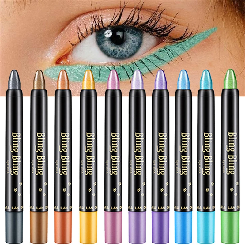 15 Colors Eyeshadow Pencil Waterproof Long Lasting Eye Highlighter Shiny Colorful Pearlescent Eyeshadow Pen Cosmetics eyeshadow pencil eyeshadow pen