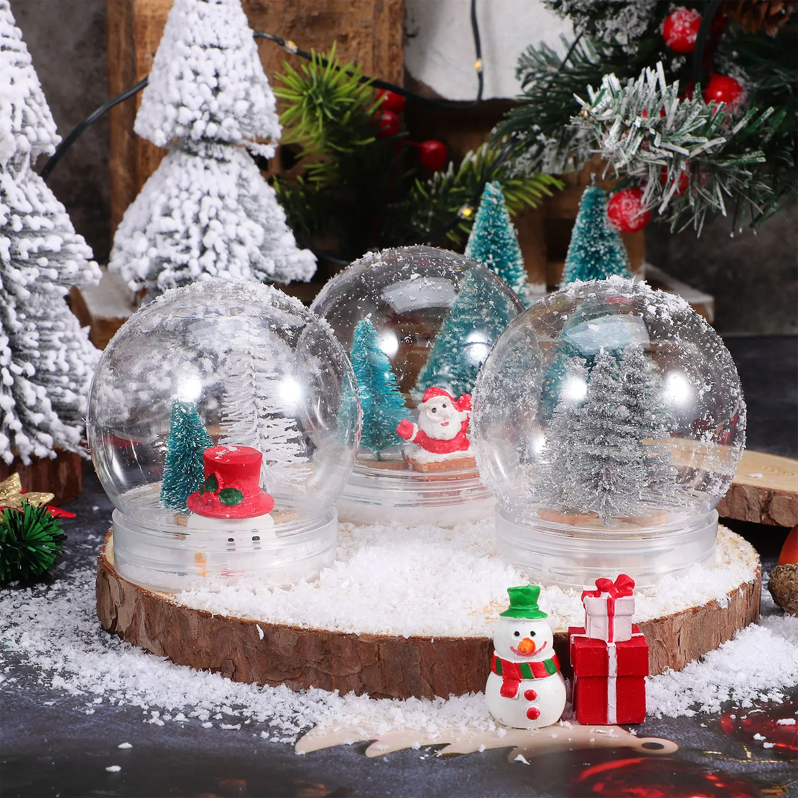 Boules à Neige Lumineuses Noël - Décoration Festive Hivernale