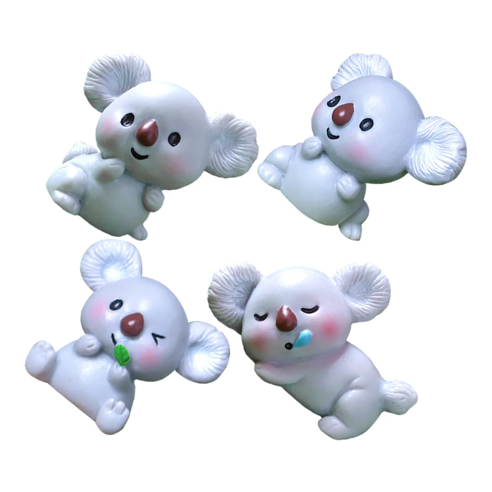 

4Pcs Miniature Koala Figurines Mini Koala Animal Figures Toy Moss Landscape Ornament