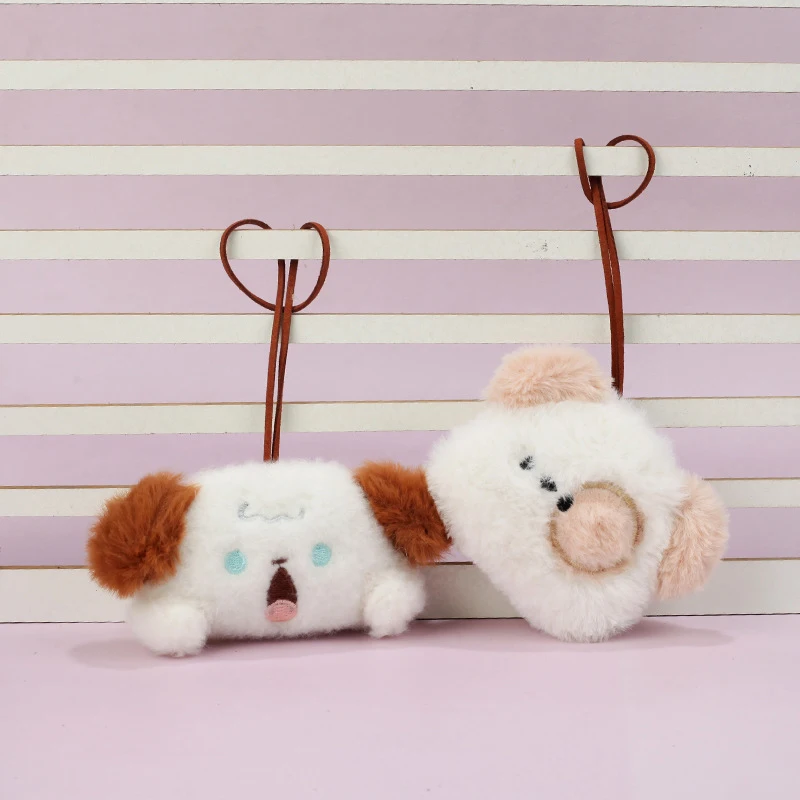 

Милый плюшевый брелок для ключей с изображением щенка, брелок с именной биркой с защитой от потери для детей, милый школьный рюкзак с подвеской, украшение для рюкзака