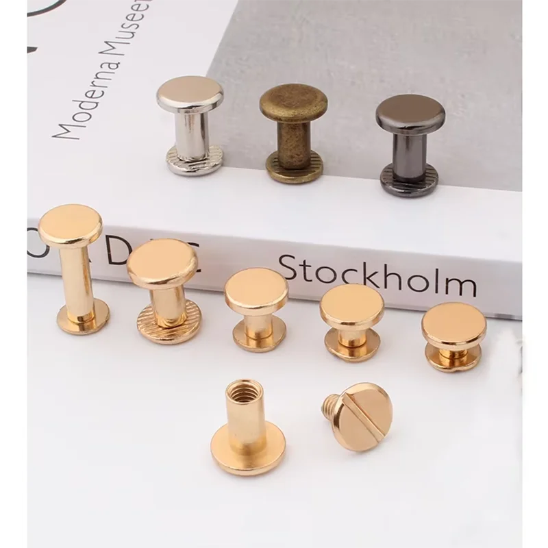 Rivets and fasteners rivets and screws binding screws 20pcs/10set Metal Leather Craft Screw Nail Solid Nail Bolt Bookkeeping Binding Strap Rivets Screw Luggage Clothes 5/6/8/10mm