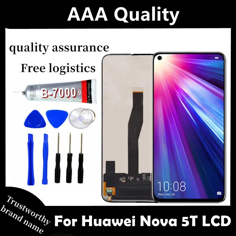 

Оригинальный сменный дисплей 6,26 дюйма с рамкой для Huawei Nova 5T, ЖК-дисплей с сенсорным экраном и дигитайзером в сборе, Φ L61A L61D L71A LCD