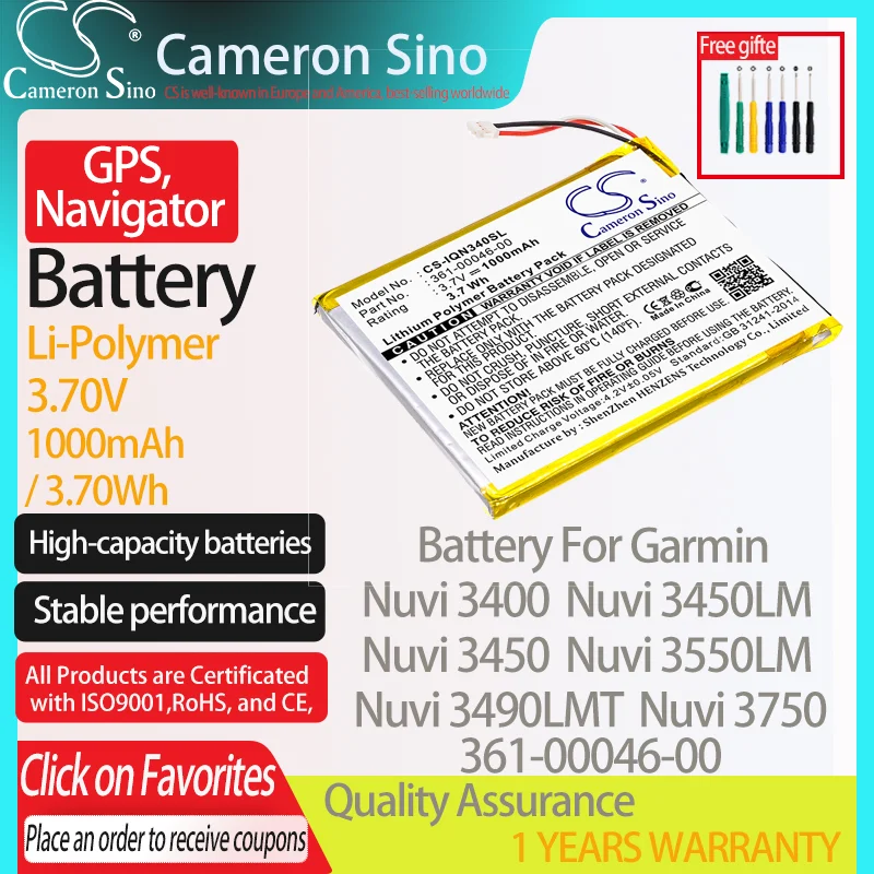 tvetydigheden Sæt tøj væk psykologi Cameronsino Battery For Garmin Nuvi 3400 Nuvi 3490lmt Nuvi 3450lm Nuvi 3450  Fits Garmin 361-00046-00 Gps,navigator Battery 3.70v - Digital Batteries -  AliExpress