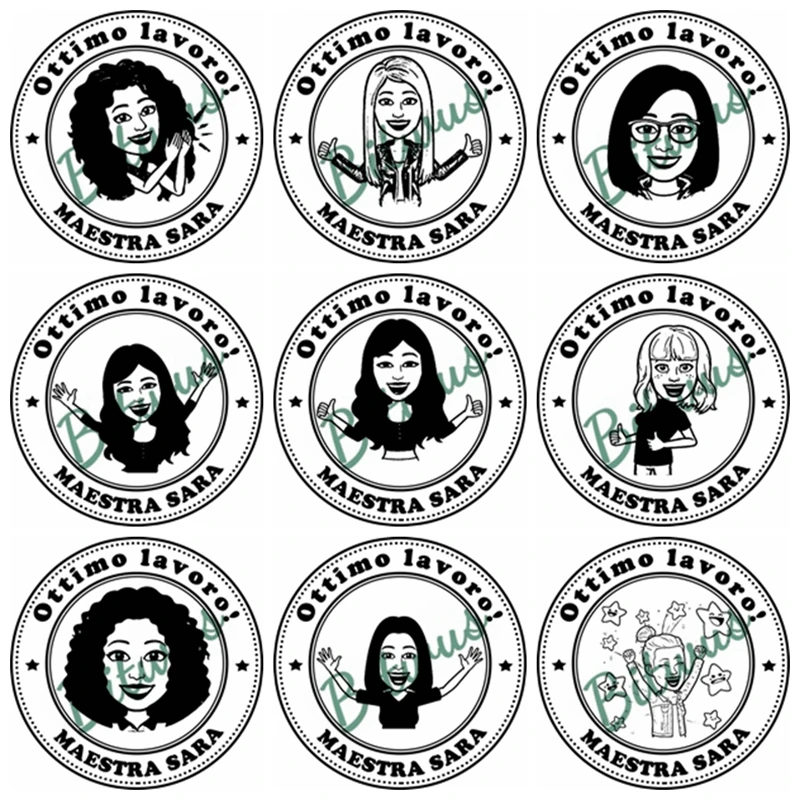 40mm 라운드 전문 맞춤형 우표 맞춤형 이탈리아 우표 훌륭한 작업 격려 교사 우..