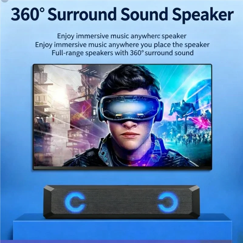 A4 블루투스 스피커 TV 멀티미디어 고품질 사운드 베이스 캐논 롱 스트립 RGB 사운드박스 멋진 소형 도미네이터 통화 기능