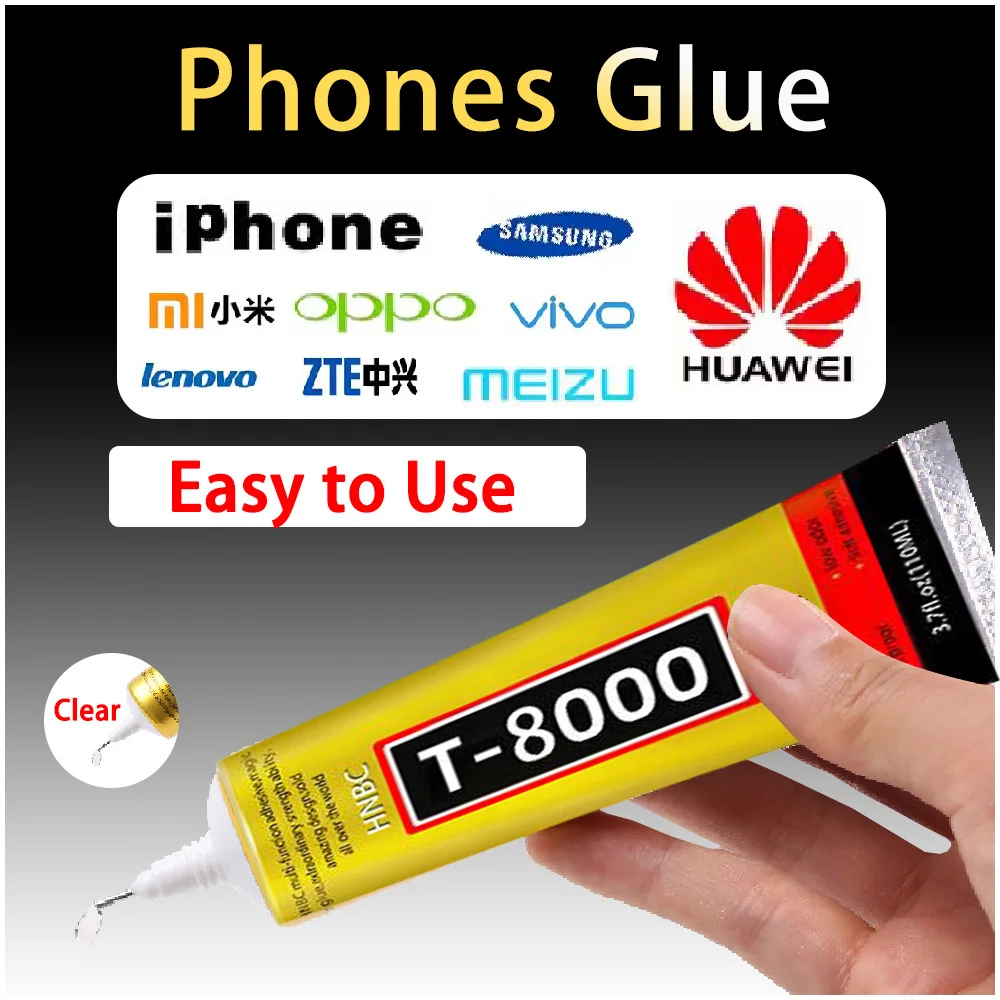 1pc15/50/110ML Transparent T8000 Glue Clear Phone Repair Jewelry Craft Fiber Electronic Component Contact Adhesive T8000 Sealant 6