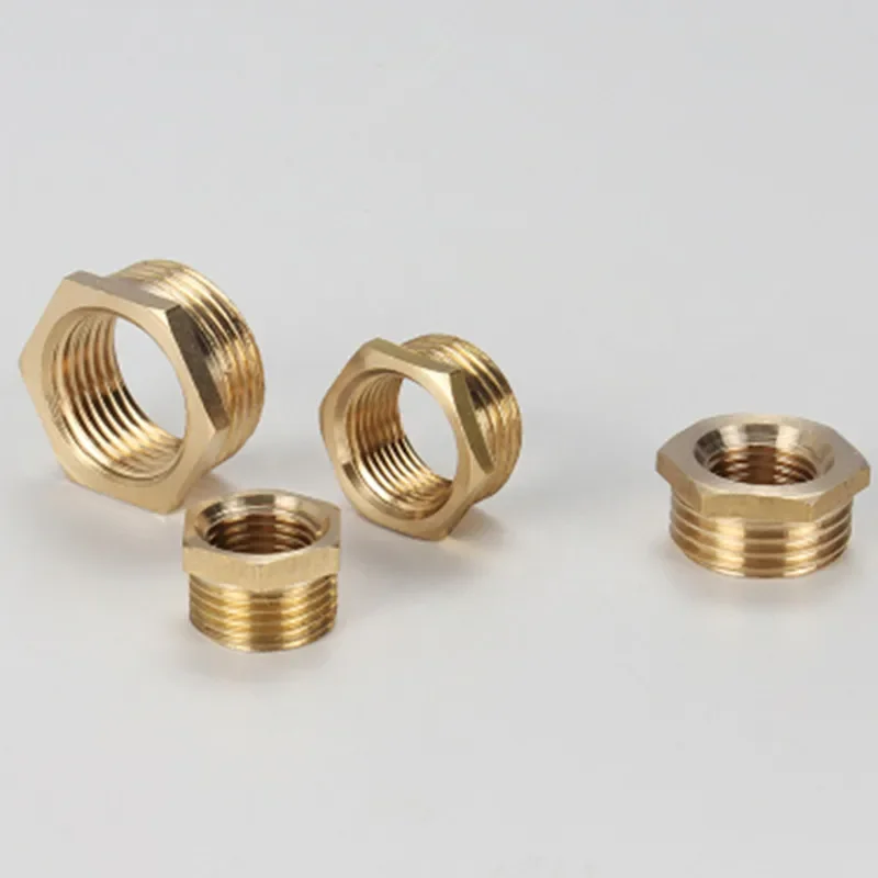 Brass Hex Bushing Reducer Pipe Fitting 1/8 1/4 3/8 1/2 3/4 F To M Threaded Reducing Copper Water Gas Adapter Coupler Connector pipe fitting