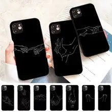 

Lover Hand Line Simple Phone Case for iPhone 11 12 13 Mini Pro Max 8 7 6 6S Plus X 5 SE 2020 XR XS Funda Case