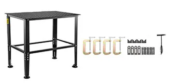 SucceBuy Welding Table 36" x 24" 800LBS Capacity Welding Workbench Table Heavy-Duty Work Bench for Welding Assembly Repair Works