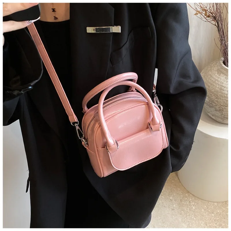 Xiuya Vintage Red Womens Handbag Korean Style Fashion Wedding Small Shoulder Bag Leather Exquisite Casual Female Crossbody Bag