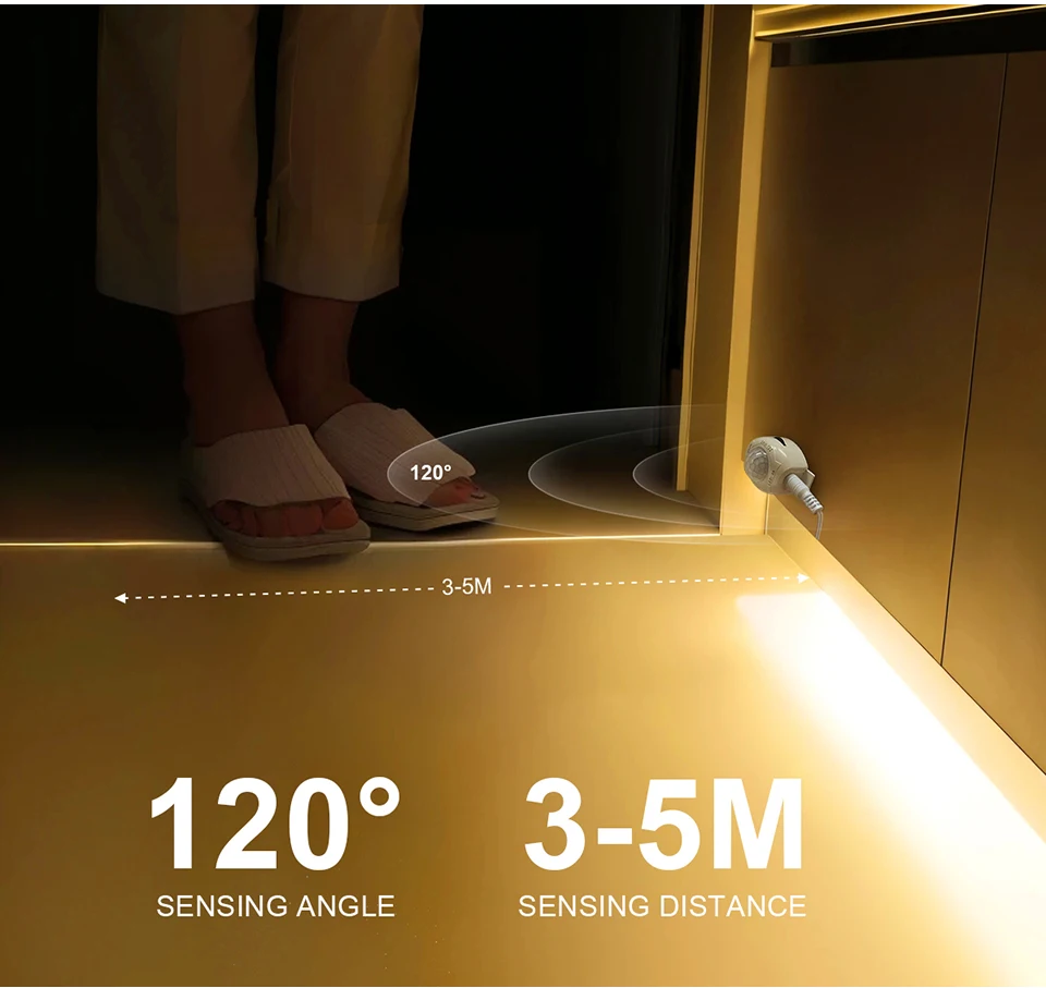 Description Picture 5 of itemUSB Led Waterproof Wireless PIR Motion Sensor LED Strip light 5V Auto on/off Stair Wardrobe Closet kitchen LED Light lamp 1M- 3M