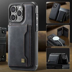 Versatile Detachable Leather Wallet Phone Case with Card Holder and Magnetic Cover - iPhone 15 Plus (A13 - black)