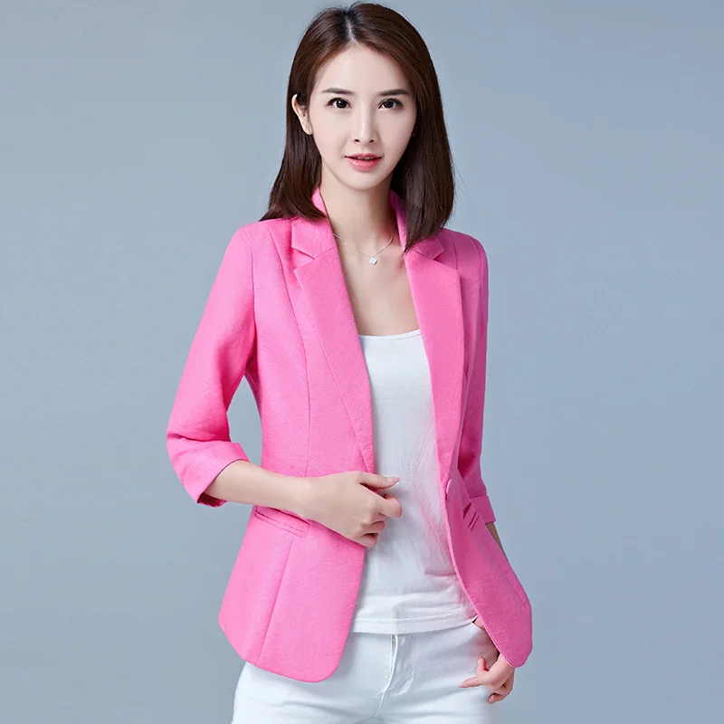 Oversize 5XL Spring New Fashion Blazer Jacket Women Casual Slim Long Sleeve Work Suit Coat Office Lady Solid Slim Blazers