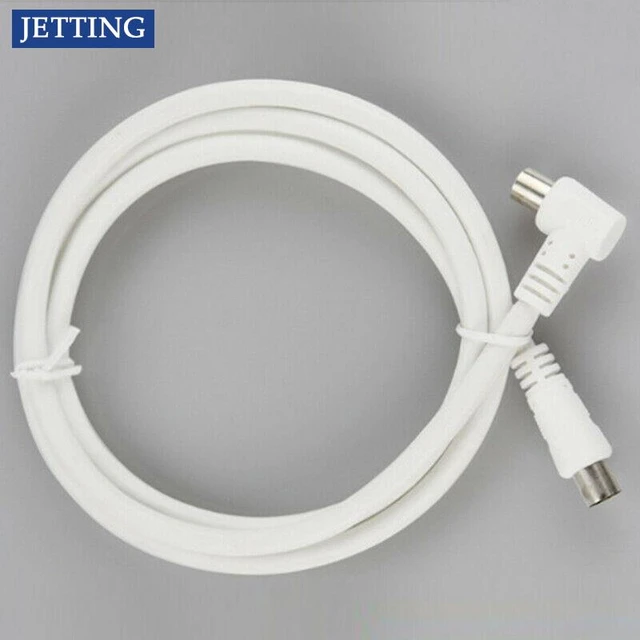 Antenna cable TV-Video M/F white angled 10m for Antenna