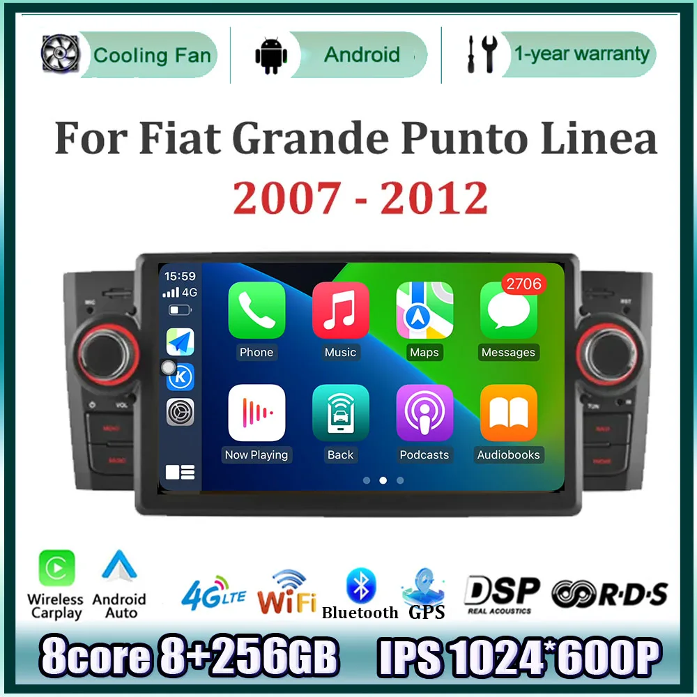 

Android 14 For Fiat Grande Punto Linea 2007 - 2012 Video Radio Car Multimedia Player GPS Navigation Screen Audio DSP Stereo BT