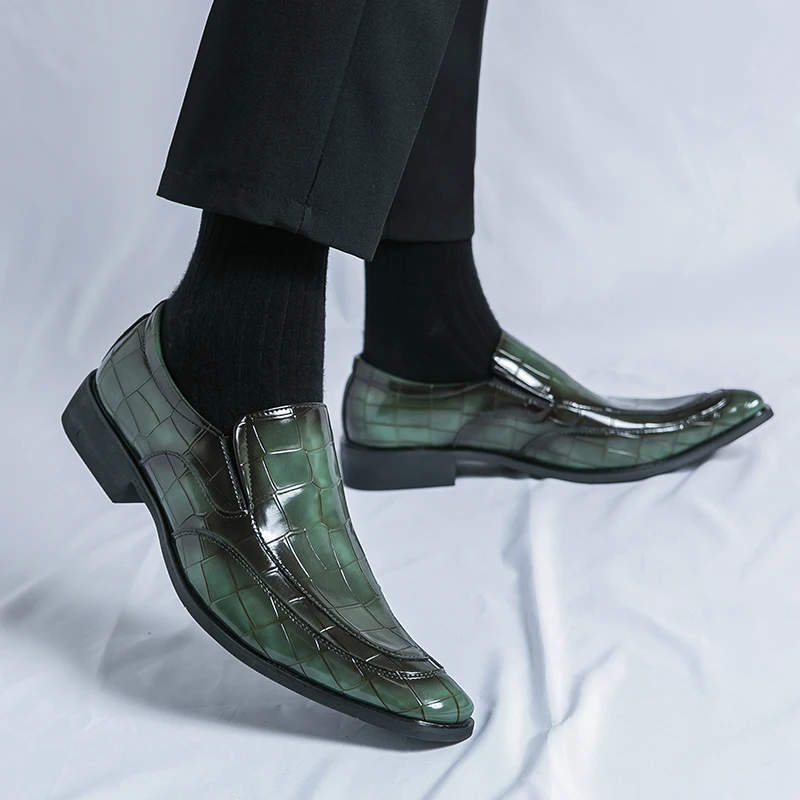 Designer Gentleman Green Dress Chelsea Leather Shoes For Male Luxury British Crocodile Pattern Loafers Wedding Prom Footwear - AliExpress 322 Designer Gentleman Green Dress Chelsea Leather Shoes For Male Luxury British Crocodile Pattern Loafers Wedding Prom Footwear - AliExpress 322