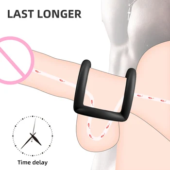 Sex Toys Male Silicone Masturbator Penis Ring Non Vibrating for Adult Male 4 Size Non Vibrating Waterproof Semen Lock Ring 6