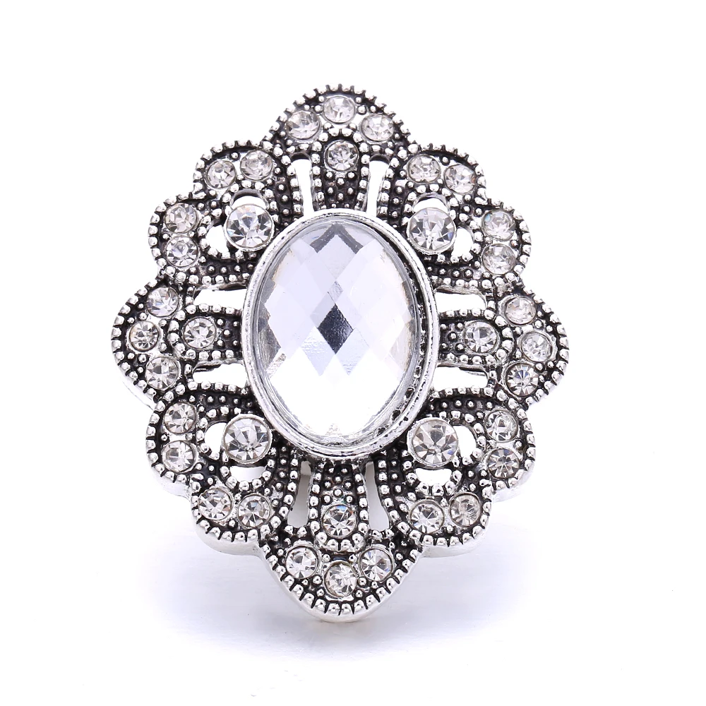 20pcs 18mm Snap Jewelry Crystal Metal 18mm Snap Buttons Diy Charm Snaps Buttons for Snap Button Bracelet Necklace