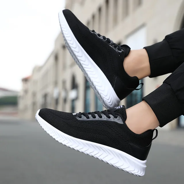 *WAKE UP* NUBASTYLE D19 Mesh Knit Sneakers - Black