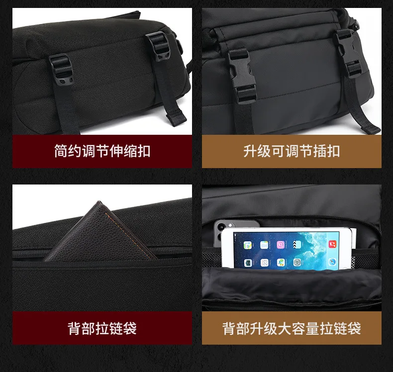 【mù_ 】 POSTMAN BAG / BLACK VC Minimalist Black Postman Bag Retro Male Shoulder Bag