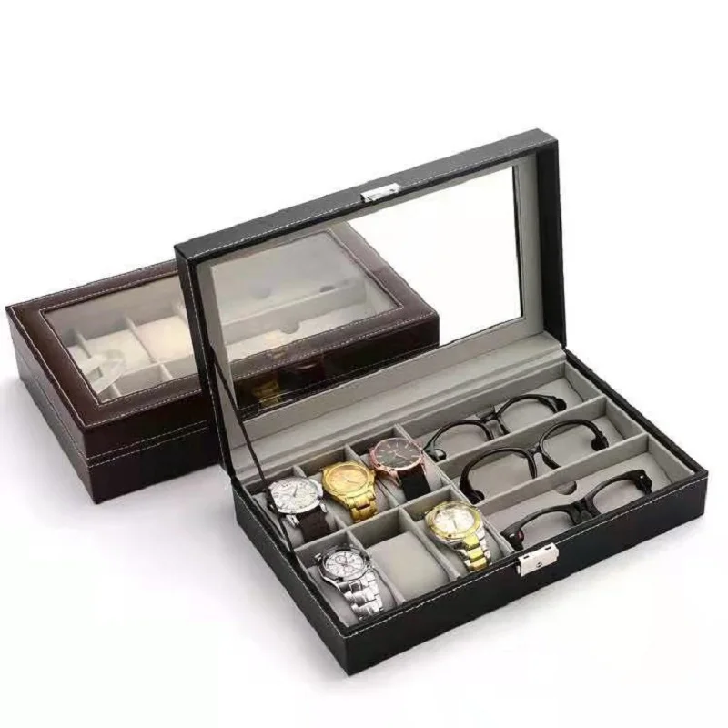 WellZone Classical Multifunctional Storage Box For Watch/Sunglasses/Glasses/Jewelry/Ear Stud/Ring Household Watch Case Watch Storage Box