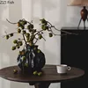 Creative Irregular Ceramic Vase Retro Flower Pots Desk Decoration Artificial Flower Floral Arrangement Room Aesthetic Decor 2