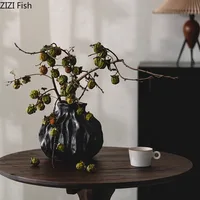 Creative Irregular Ceramic Vase Retro Flower Pots Desk Decoration Artificial Flower Floral Arrangement Room Aesthetic Decor 2