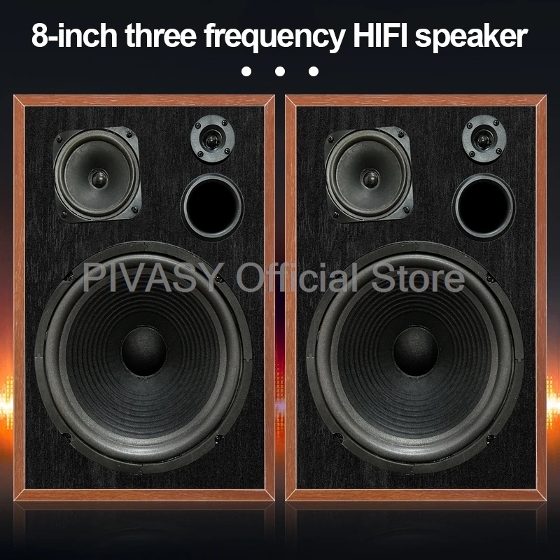 Description Picture 2 of item8 Inch Bookshelf Speaker Passive Subwoofer HiFi Fever Speaker Three-Way Surround Sound Desktop Speaker Sound Box Power Speaker