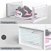 Shoe Boxes Clear Plastic Stackable, 18 Pack Premium Shoe Organizer Storage for Closet Space Saving Foldable Shoe Rack Containers 4