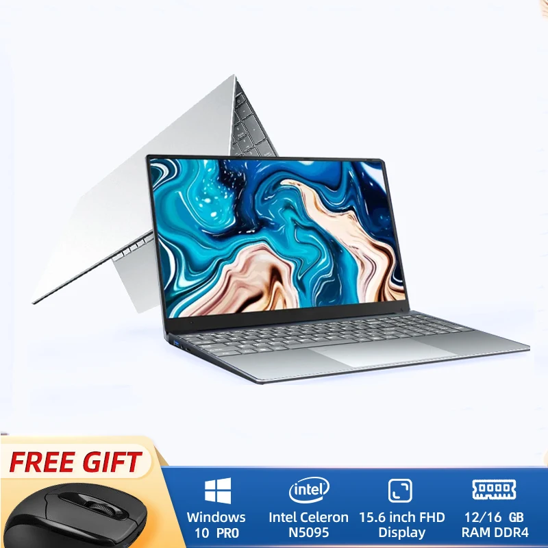 16Gb Ram Windows 10 Laptop Schermo Fhd Da 15.6 "128Gb/2562Gb/512Gb/1T Ssd Notebook Da Ufficio Ultra Sottile
