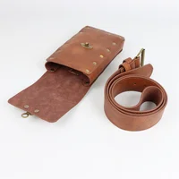 Ceinture en cuir pour cosplay médiéval, sac de taille en cuivre pour pièce de monnaie, robe Renaissance, ceinture à vapeur, jeu de rôle, ensemble de ceintures d'halloween, Cosplay, 4 pièces/1 pièces 3