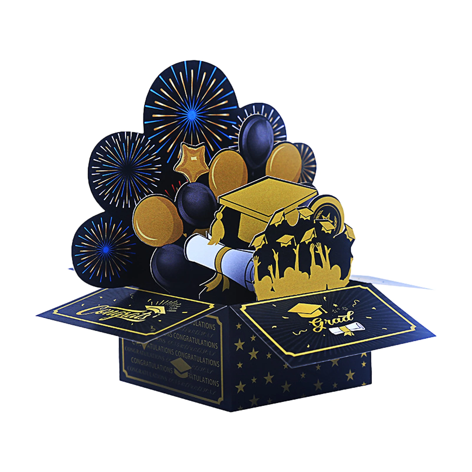 3D Graduation Pop up Card Class of Congrats Grad Card Congratulation Greeting with Envelope for Graduation