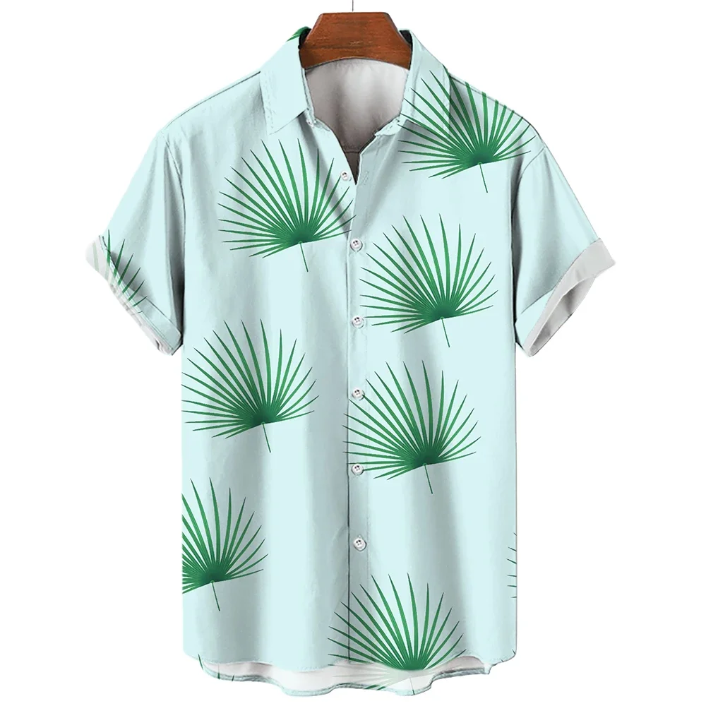 

Fashionable Botanical Print Pattern Men Women Short Sleeve Shirts Fashion Tops Casual Button Up Shirts Tops