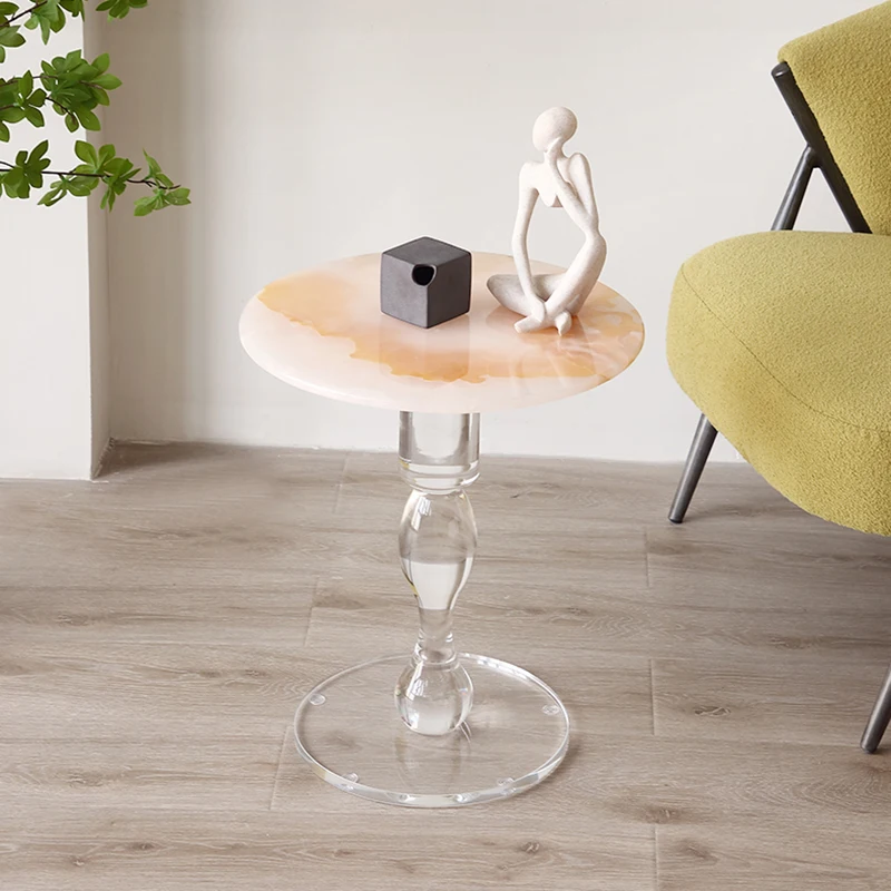 

Nordic Furniture Living Room Acrylic Coffee Tables Natural Marble Tea Table Sofa Side Table Bedroom Bedside Table Storage Desks