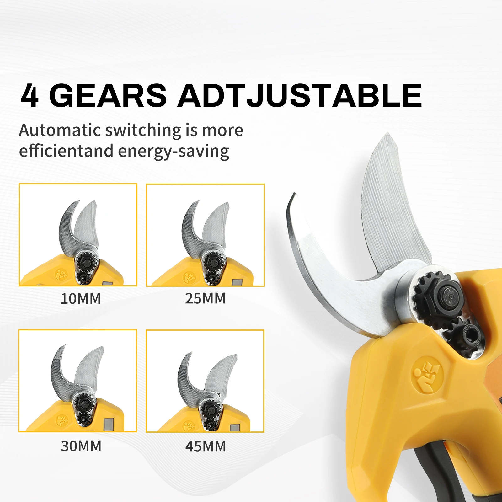 슈퍼팬 배터리 전정가위, 미끄럼 방지 손잡이, 대나무 전정용 2.5cm 절단, 디월트 20V 배터리 핀 호환