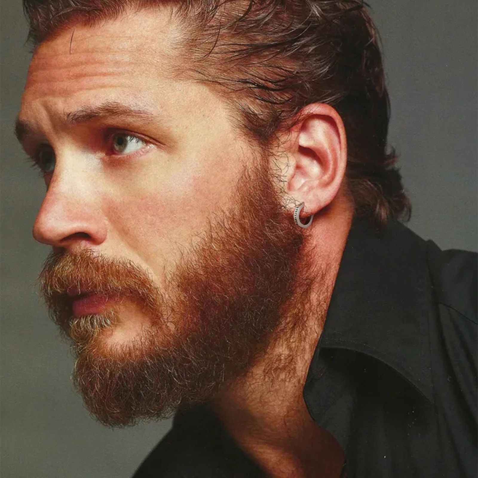 North Viking Hoop Earrings for men Stainless steel Octagon Runes Round Earrings Talisman Stylish Jewelry Viking Gifts for Male