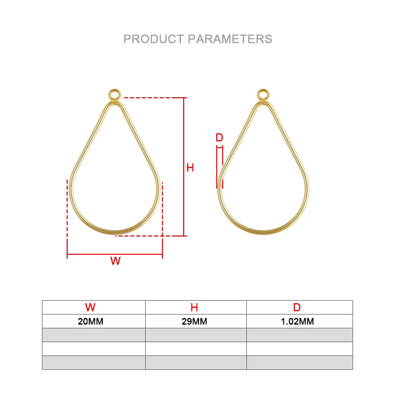 14K Gold Filled Teardrop Pendant Gold Charm For Bracelet Necklace Earring DIY Jewelry Findings Jewelry Making Accessories