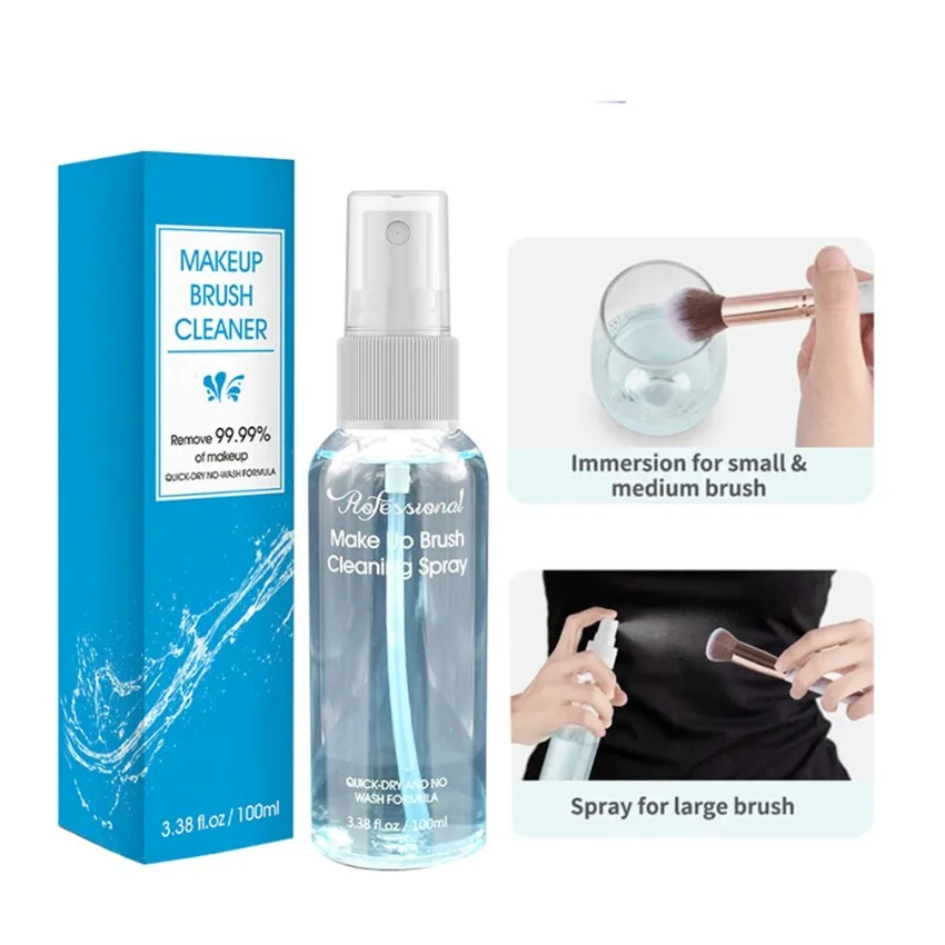 

Custom Professional Makeup Brush Cleaner Easy To Use Fast Dry Non-wash Formula Gentle Portable Bulk Makeup Private Label
